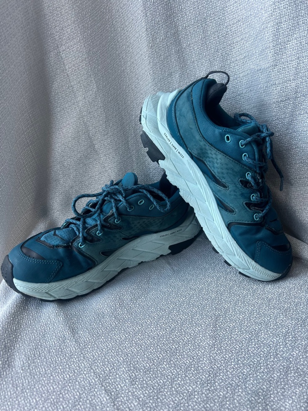 Hoka Teal and Light Aqua Trail Shoe - Picture 4 of 16